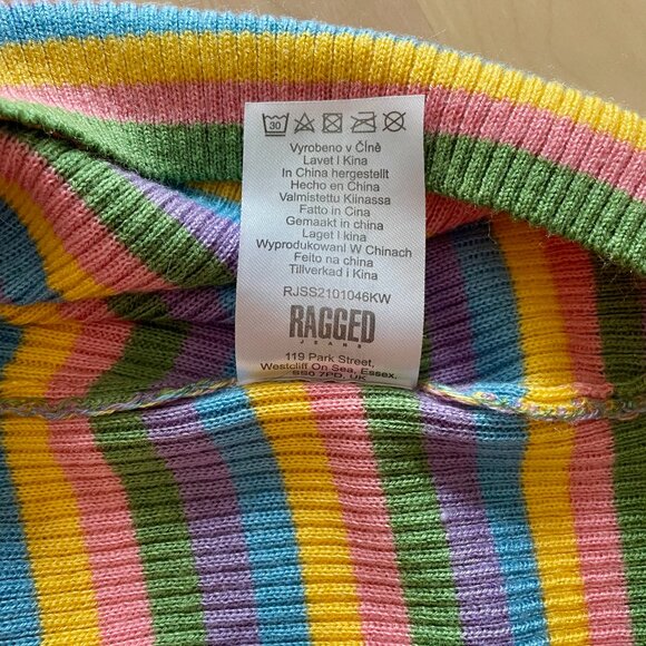 The Ragged Priest Women's Pastel Horizontal Striped Mini Skirt size Medium - Picture 5 of 5